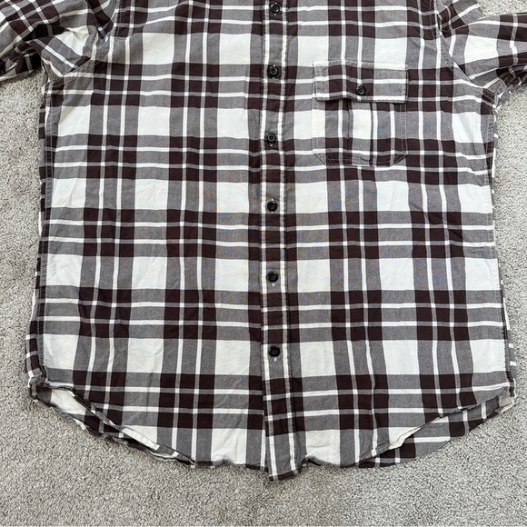 Filson Men’s Rustic Oxford Shirt Button Up Longsleeve Brown Plaid Cotton XL - Picture 6 of 14